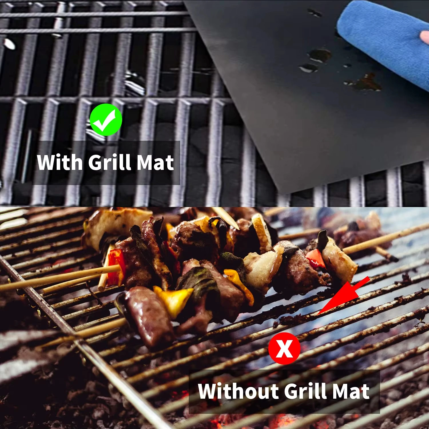 1/5/10Pcs BBQ Grill Mat Barbecue Outdoor Baking Non-stick Pad Reusable Cooking Plate for Party PTFE Grill Mat Accessories