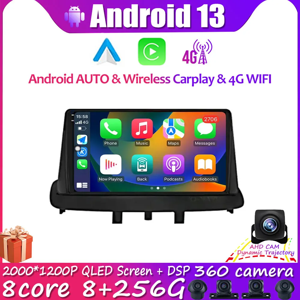

Car Radio Multimedia Player Navigation GPS 4G Lte Autoradio Android 13 For Renault Megane 3 Fluence Samsung SM3 2008 - 2014