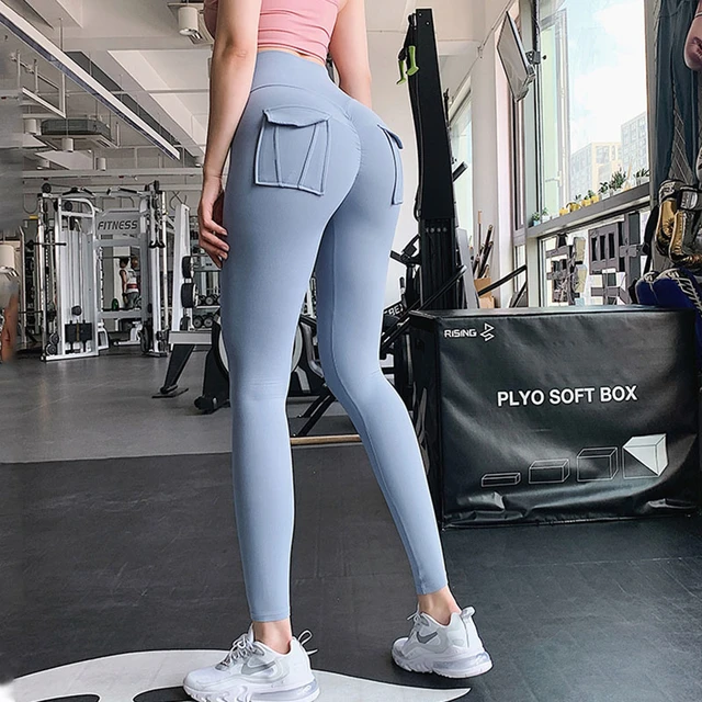 Fitness Sports Yoga Pants Gym Leggeings With Pocket Soft Hip Lift Scrunch  Butt High Waist Leggings Push Up Running Tights Women - AliExpress
