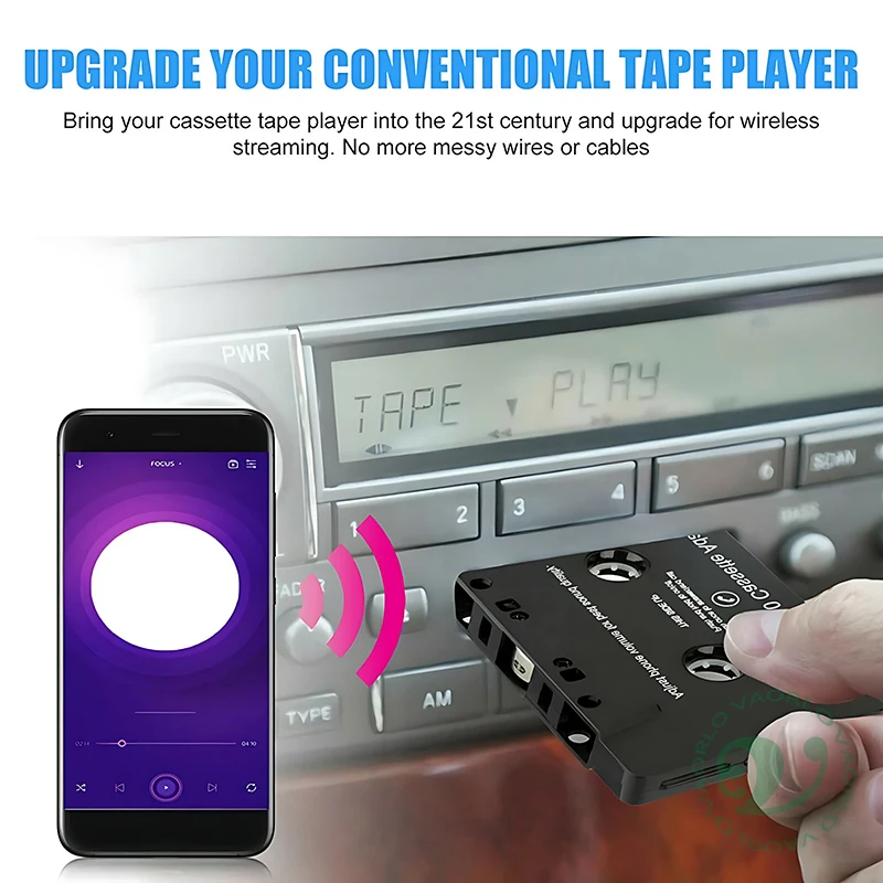 Bluetooth Audio Converter Universal Car Tape Converter Car MP3/SBC/stereo AUX Adapter