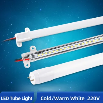 OK-B LED 튜브 라이트, LED 바 라이트, 홈 장식 조명, LED 형광, 차가운 흰색, 따뜻한 흰색, 30cm, 50cm, 60cm, 220V, 6W, 10W 램프, 4 개