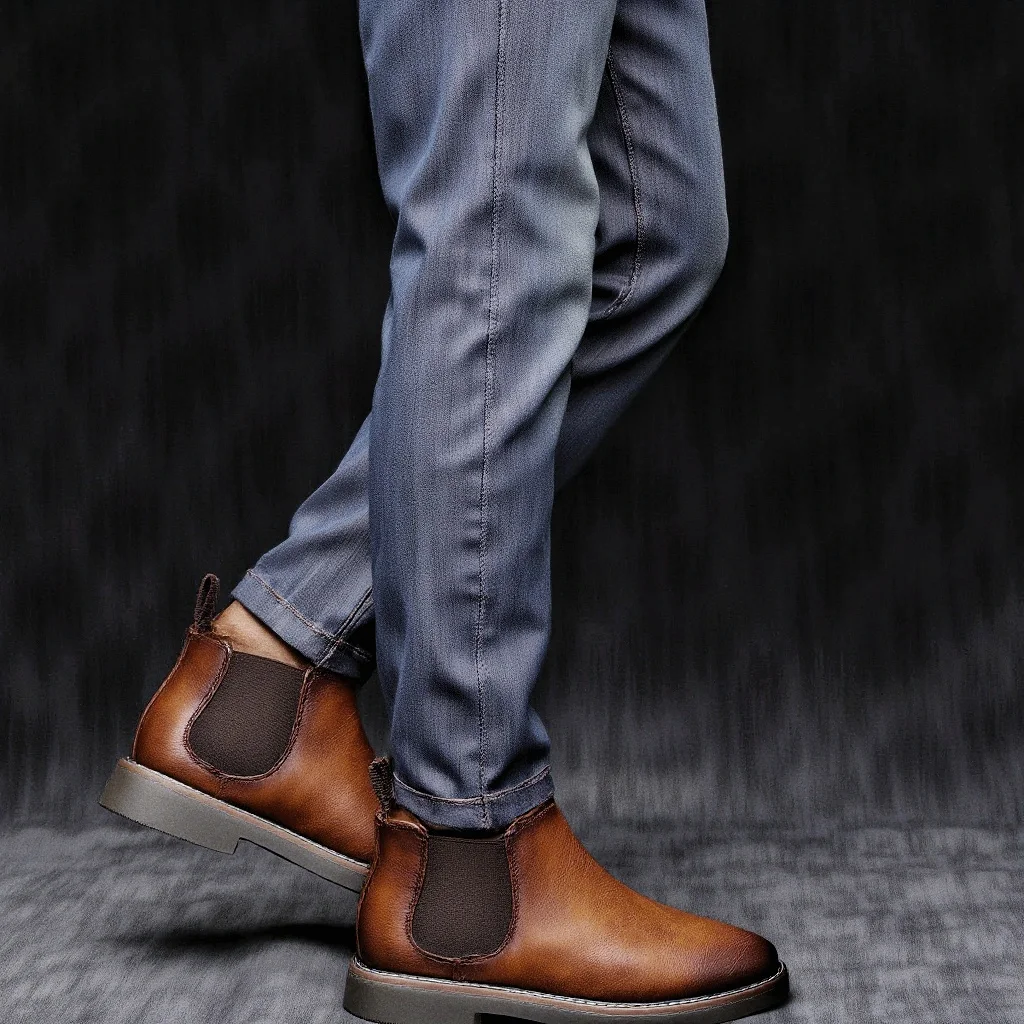 Men’s retro leather ankle boots in classic 2026 fashion style 07