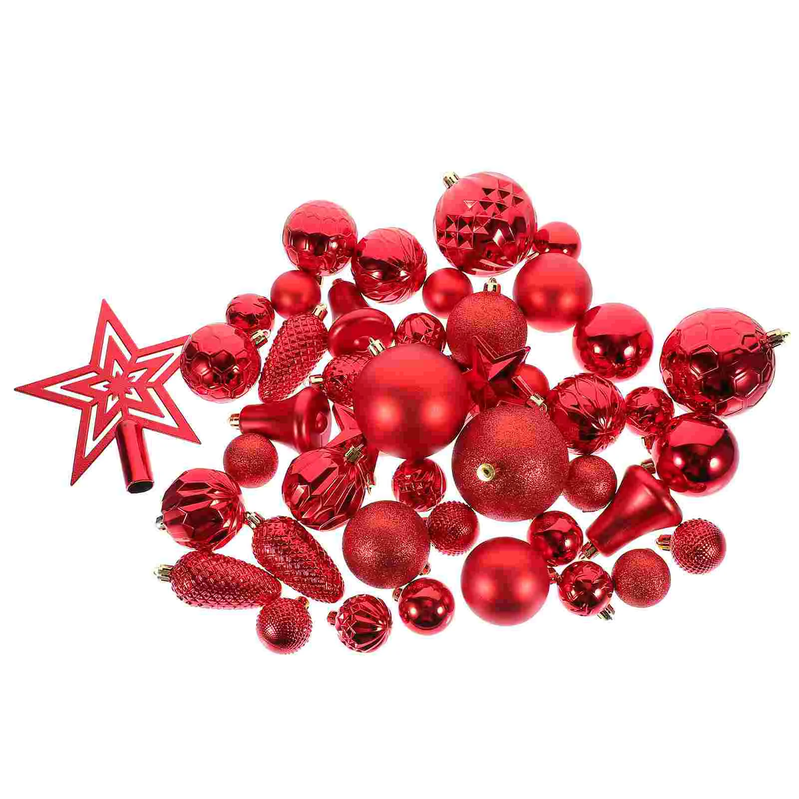 

45 Pcs Decorative Ball Christmas Decorations Outdoor Tree Star Topper Plastic Balls