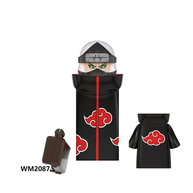 Naruto Sasuke Kakashi Akatsuki bricks Building Blocks Anime cartoon Mini Action Figures Heads Assembly Toys kids Birthday Gifts brown