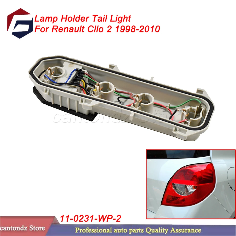 Kit Supporto Lampada E Connettori Per Renault Clio 2 Fase 2 (2001-2005) – Set 2 Pezzi Per Fanali Posteriori, Per Restyling