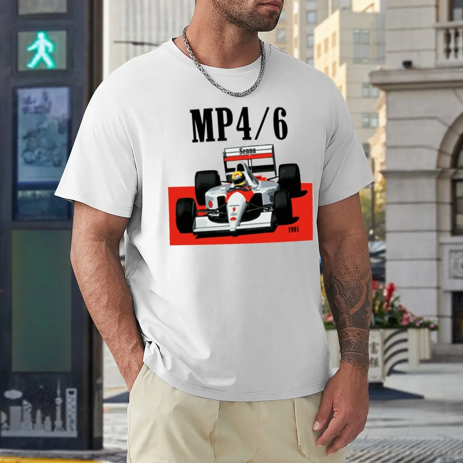 

Ayrton Senna F1 Race Raer 14 Graphic Vintage Tshirt High Grade Fitness USA Size
