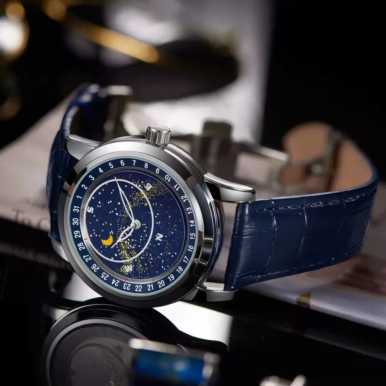 Kimsdun watch for men Automatic Mechanical Watches Luxury Mens Watch Limited edition Leather strap man watch relogio masculino