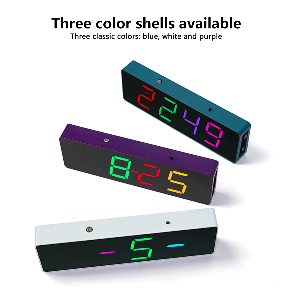 Digital Clock DIY Kit Colorful Digital Electronic Clock Single Chip Welding Practice Loose Parts