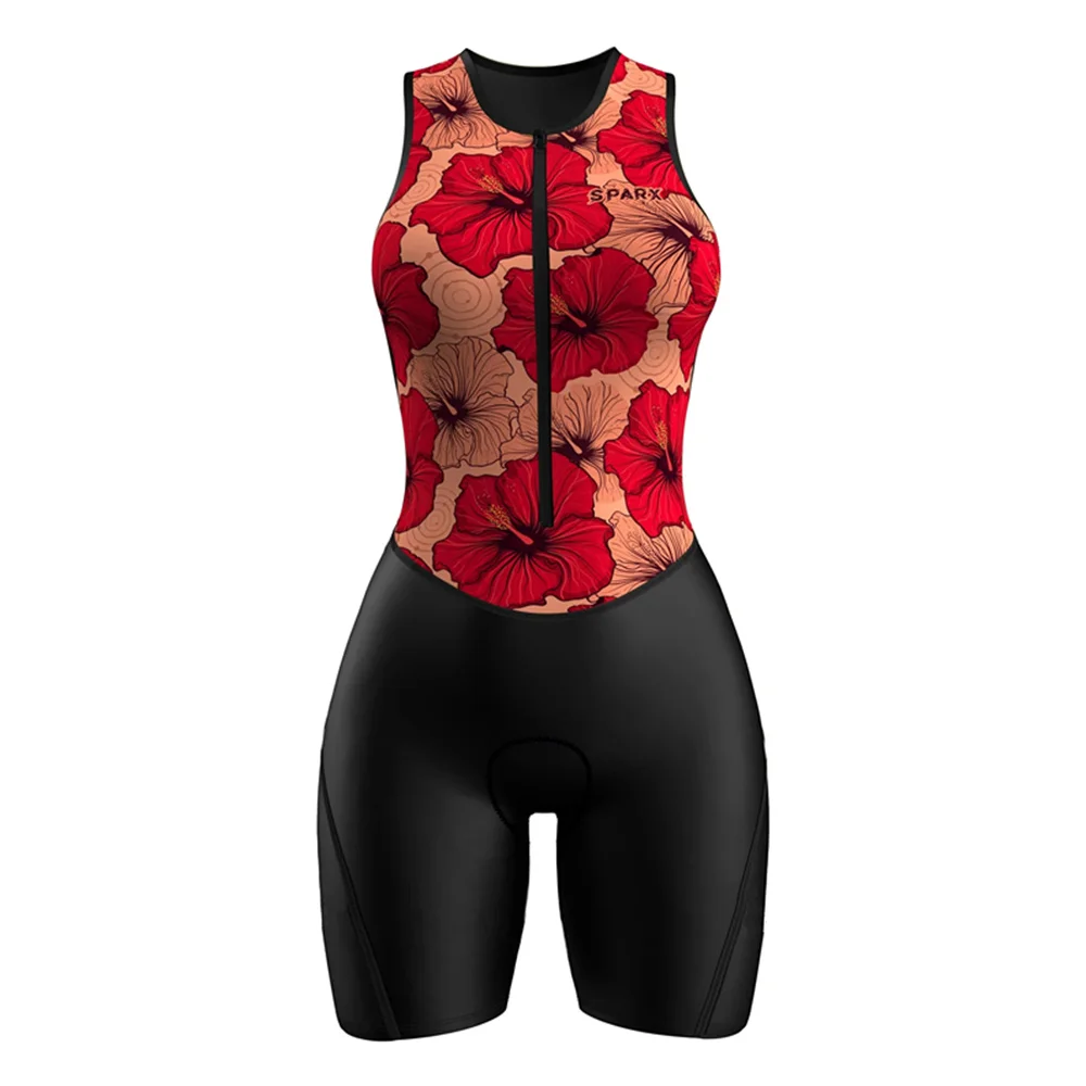 

Sparx Sport Triathlon Race Suit Women's Sleeveless Cycling Skinsuit Swimwear Bicycle Sets Running Speedsuit Conjuntos Cortos