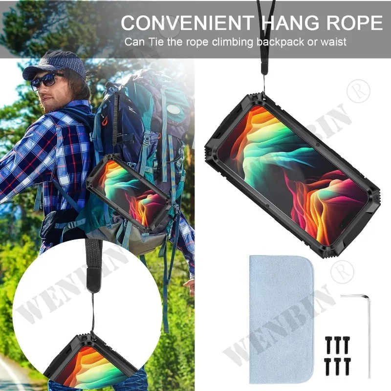 Luxury Case For iPhone 15 14 13 12 11 Pro Max Plus XS Max Rugged Armor 360 Full Phone Metal Aluminum Shockproof Cover