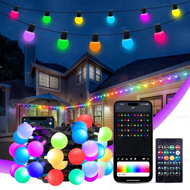 WS2812b RGB 10m 5m Garland Light LED String Smart IC App Bluetooth Remote Fairy Lights Dreamcolor Garden Party Christmas Decor