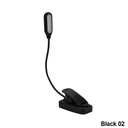 Compact LED Clip-On Night Light - Adjustable, Eye-Protection, Battery-Powered (Black 02)