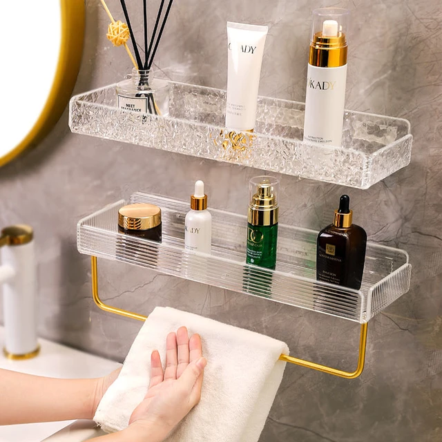 Clear Acrylic Shower Caddy,Acrylic Bathroom Storage Rack - AliExpress