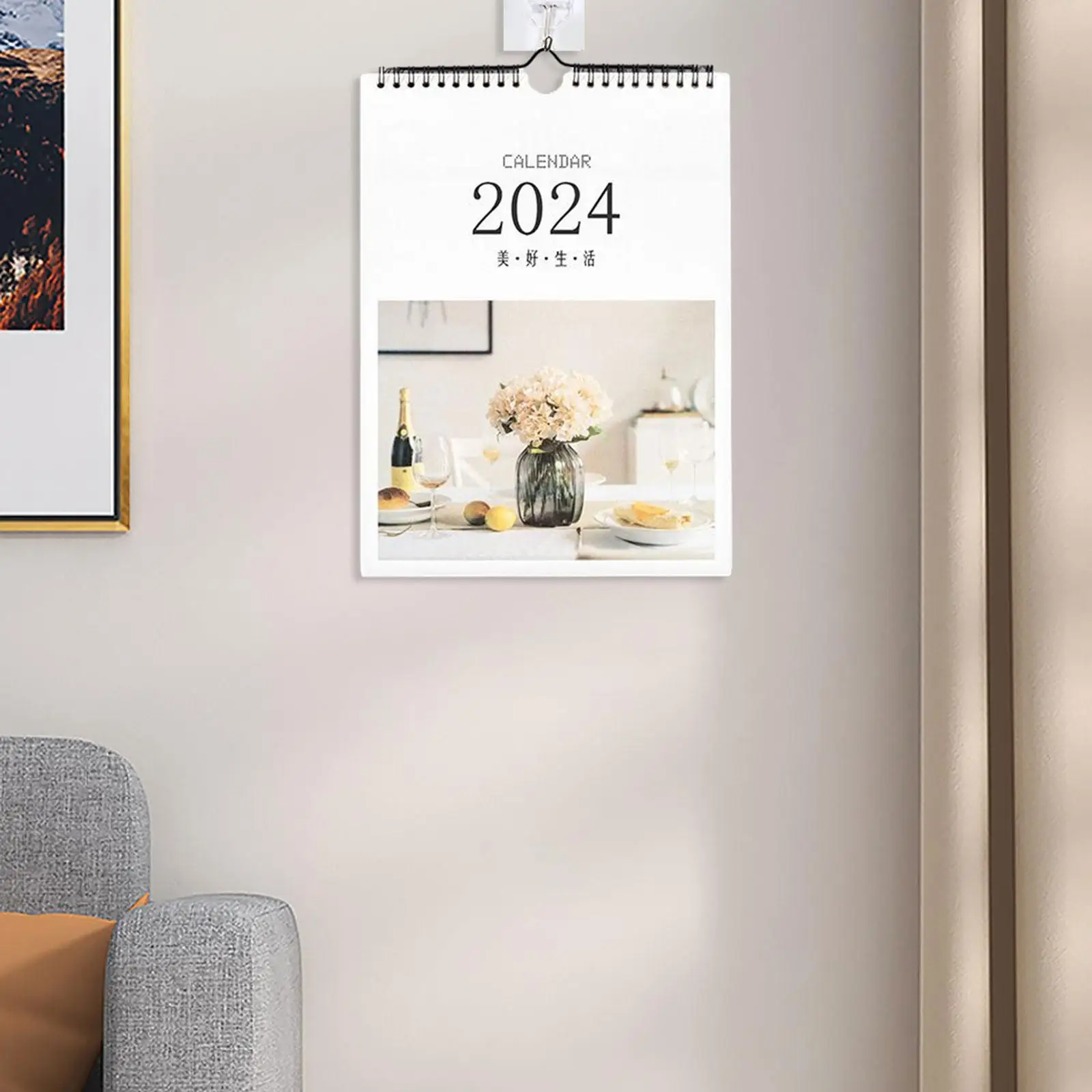 Coil Wall Calendar with Hook 16 Month Calendar for School Home Living Room