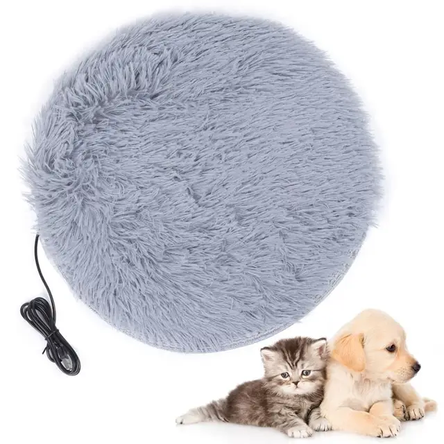 Pet Dog Cat Plush Electric Heating Pad USB Charging Interfac Winter Warmer Carpet For Bed Animals Electric Blanket Home Beer Mat 5