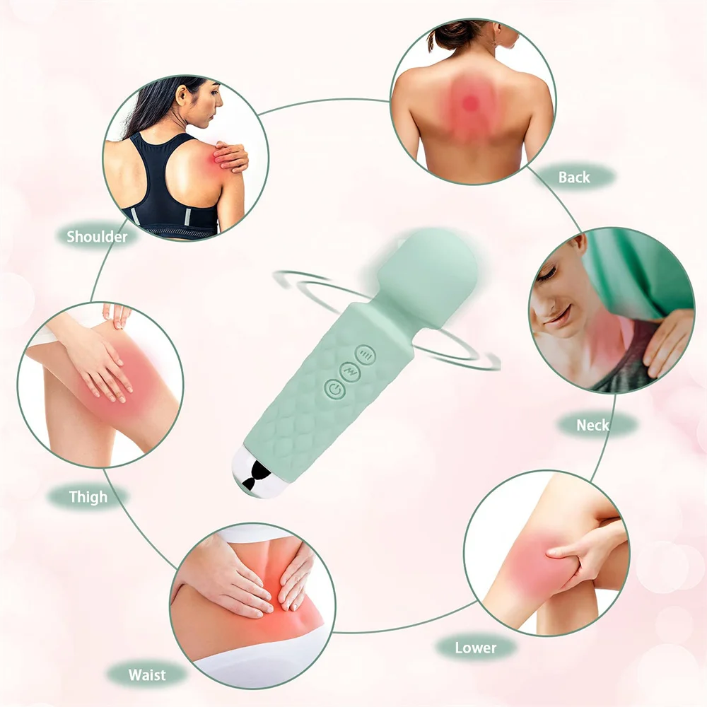 Upgraded Mini Vibrator 20 Modes Strong Vibration Usb Charging Handheld Wand Massager for Women