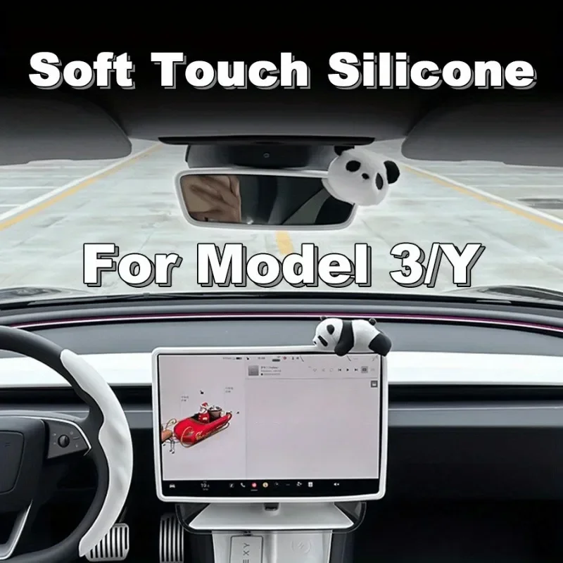 Suitable For Tesla Model3/Y Panda Screen Silicone Protective Case Cute Panda
