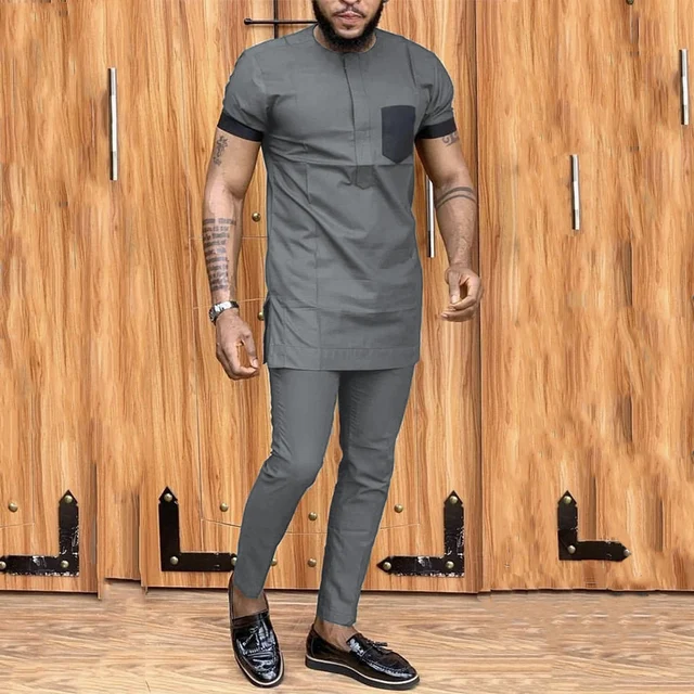 Shola Two-Piece Round Neck Short-sleeved Shirt and Pant - Image 2