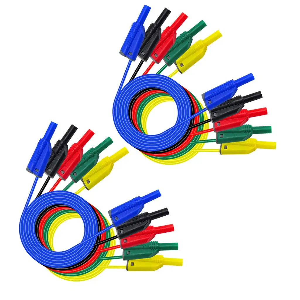 10PCS 14AWG Silicone 4mm Banana to Banana Plug Test Probe Lead Cable Cable 
