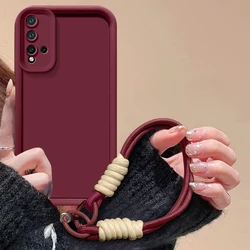 Shockproof Soft Back Cover with Anti - Loss Hanging Rope - Honor 20S (Fdgs tyjt red)