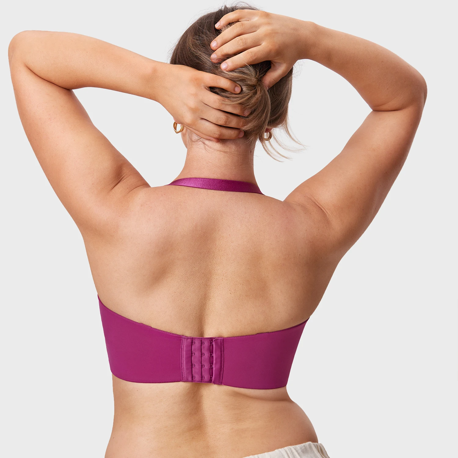 DELIMIRA Women's Plus Size Strapless Minimizer Bra Smooth Unlined Underwire Support Anti-slip Silicone Full Coverage Bras E F G