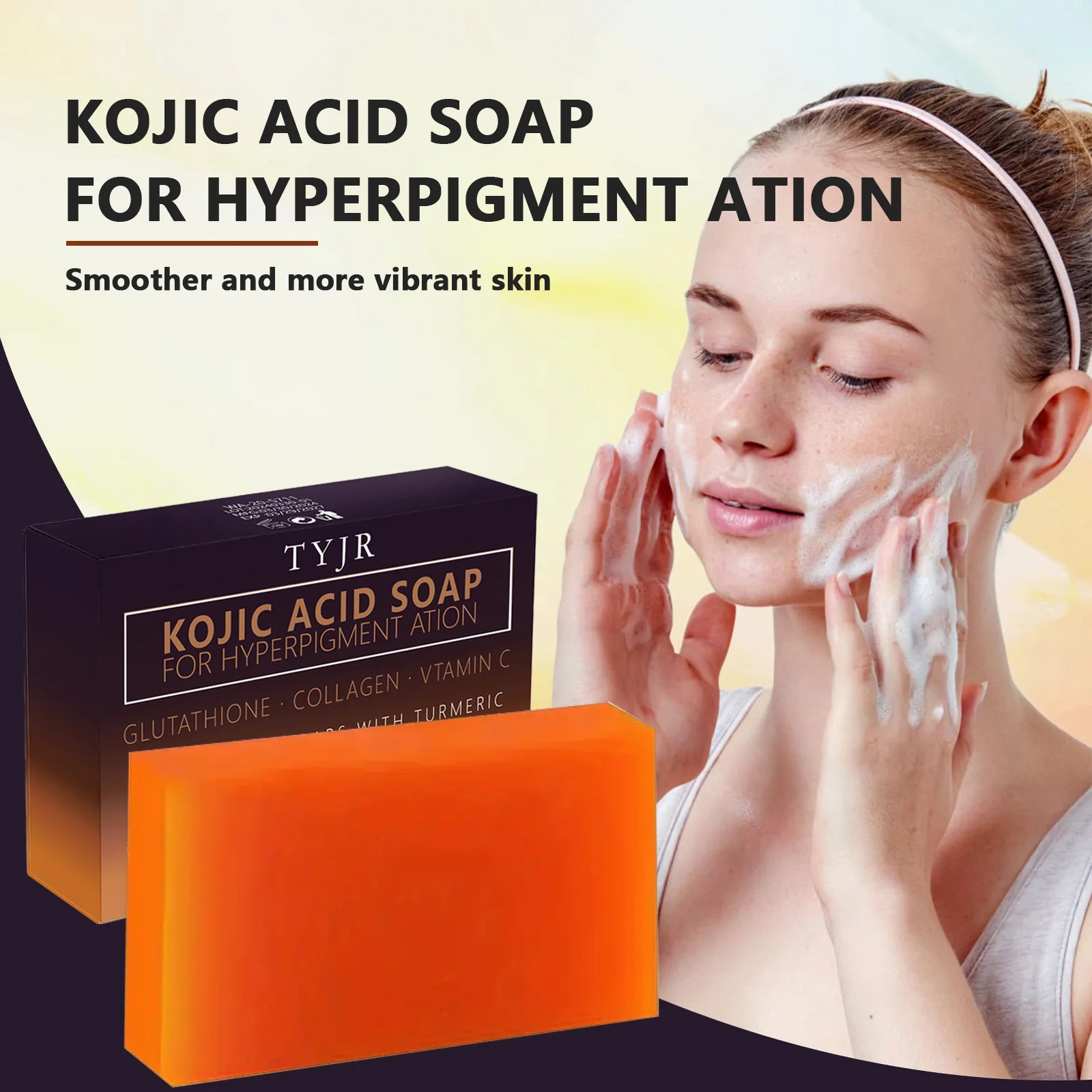 Turmeric Kojic Acid Soap Massage Soap Handmade for Face and Bath for Deep Cleansing Exfoliation Body Moisturizing turmeric soap kojic acid soap