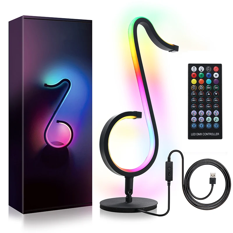 

Night Lights Symphony Musical Note APP Remote Control Atmosphere Light 180° Rotation Bedroom Car Decoration Lighting