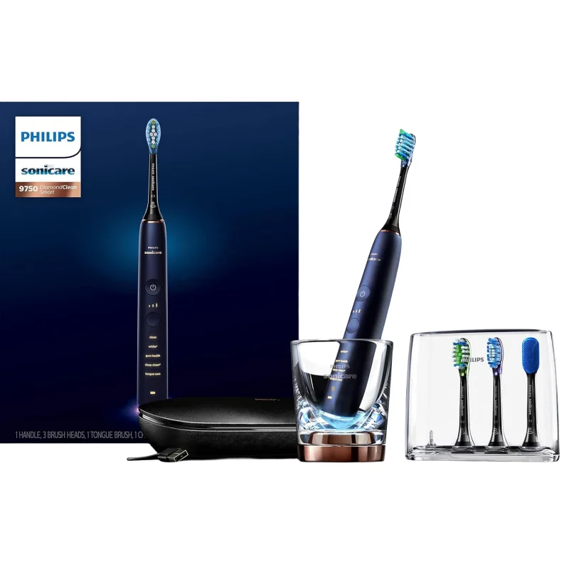 Philips Sonicare Diamondclean Smart 9750 Spazzolino Elettrico Ricaricabile, Blu Lunare, Hx9954/56