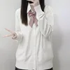 Japanese fashion solid color V-neck knitted sweater,original newJK uniform cardigan top,autumn and winter women's cotton sweater 4