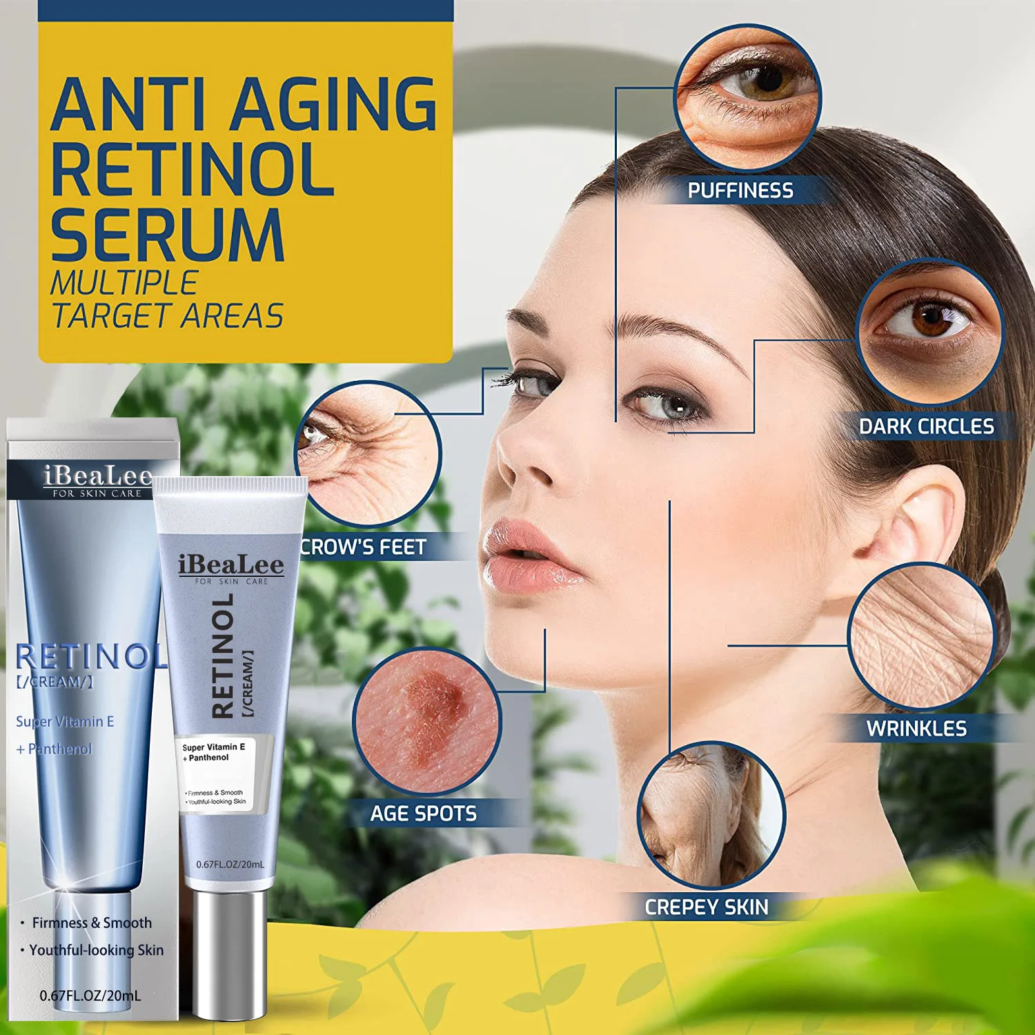 Retinol Øjeblikkelig rynkefjerner Ansigtscreme Fade Fine Linjer Anti-aldring Opstrammende Lifting Blegning Fugtgivende hudpleje_voghion.com