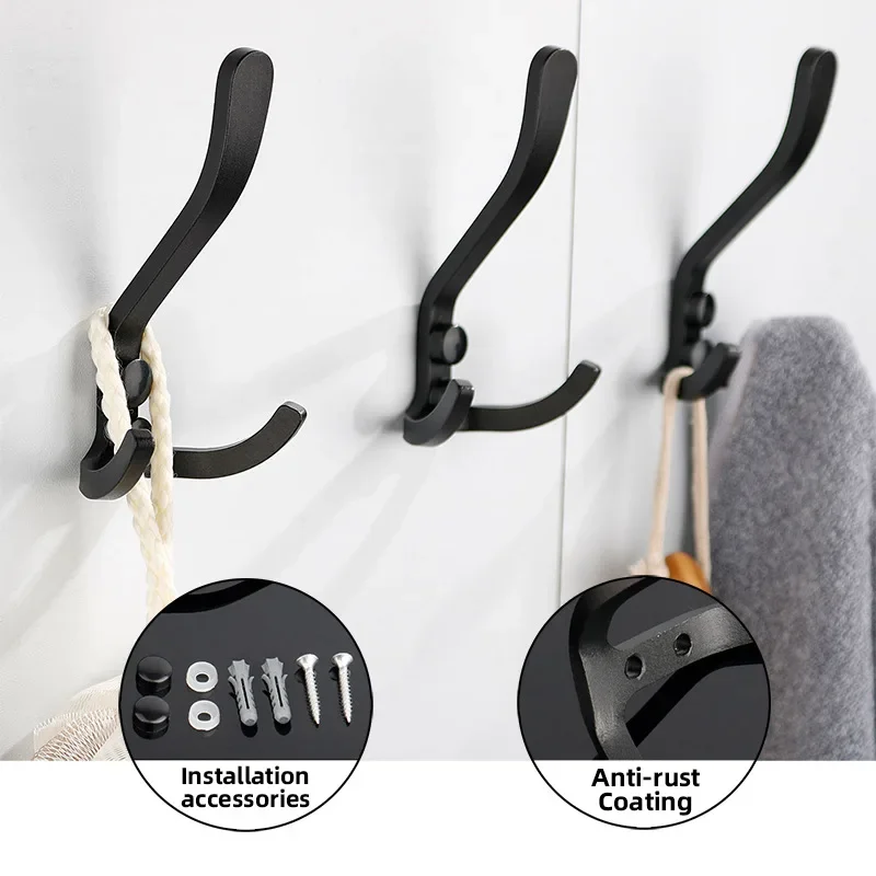 High Quality Robe Hooks Wall Coat Racks For Hook Hanging Key Bag Clothes Door Hangers Shower Towel Hooks Bathroom Accessories