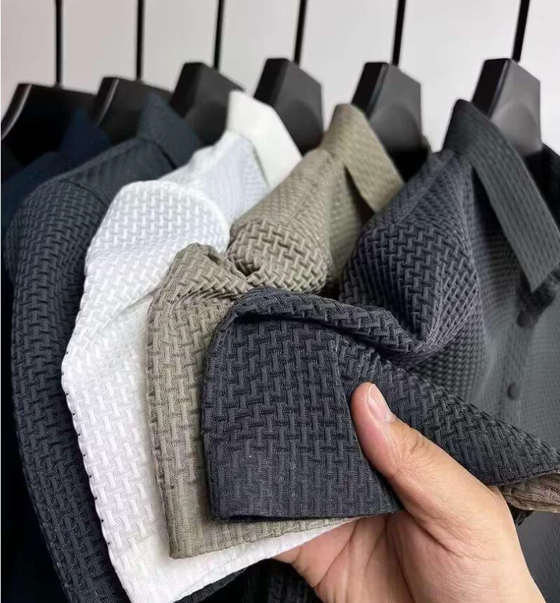Men's Top Summer Mesh Short Sleeved T-shirt Men's Shirt Collar Polo Shirt Half Sleeved Clothing