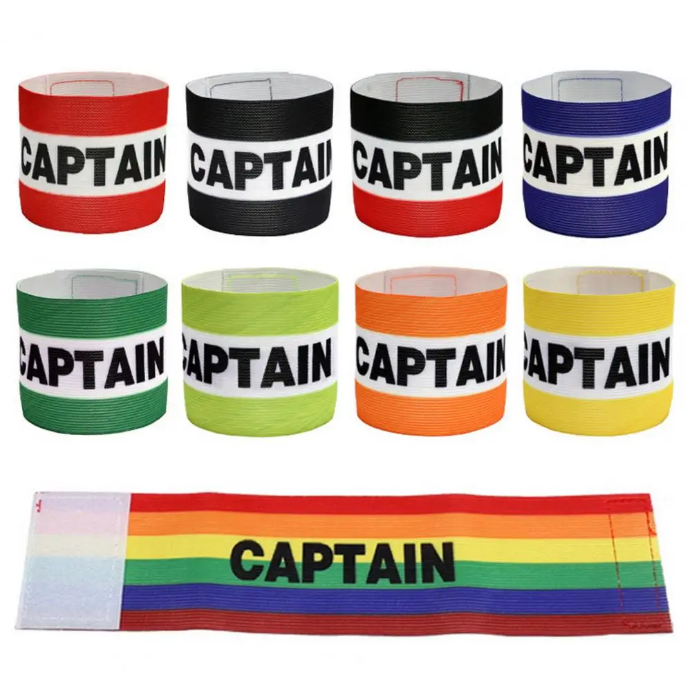 Captain Armband Fastener Tape Printed Elastic Arm Strap Team Leaders Football Rugby Basketball Captain Band football armband soccer arm band