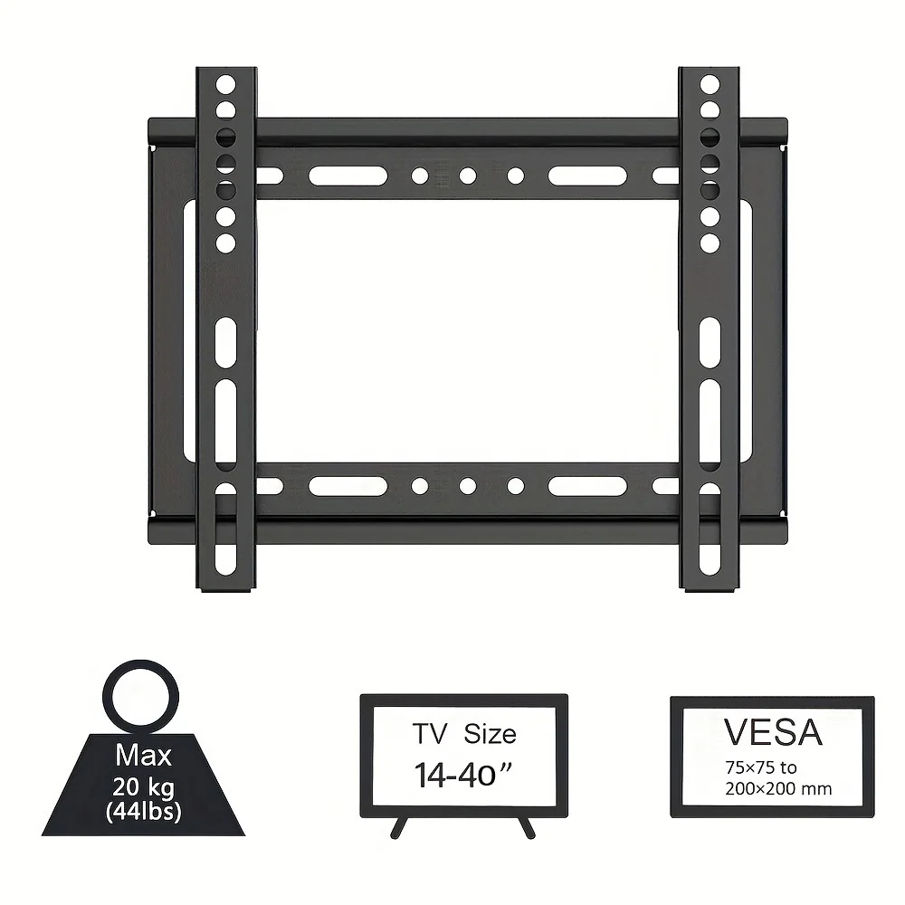 Suporte universal para montagem em parede de tv, 14-42 polegadas, suporte para monitor, ajustável, baixo perfil, plano, montagem na parede para monitor lcd e led