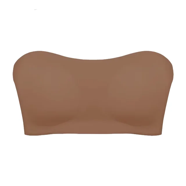 Soutien-gorge sans bretelles sans couture pour femmes, rembourré amovible, haut en soie glacée douce, sous-vêtements sans bretelles, sûr, antidérapant, Push Up, haut tubulaire Sexy