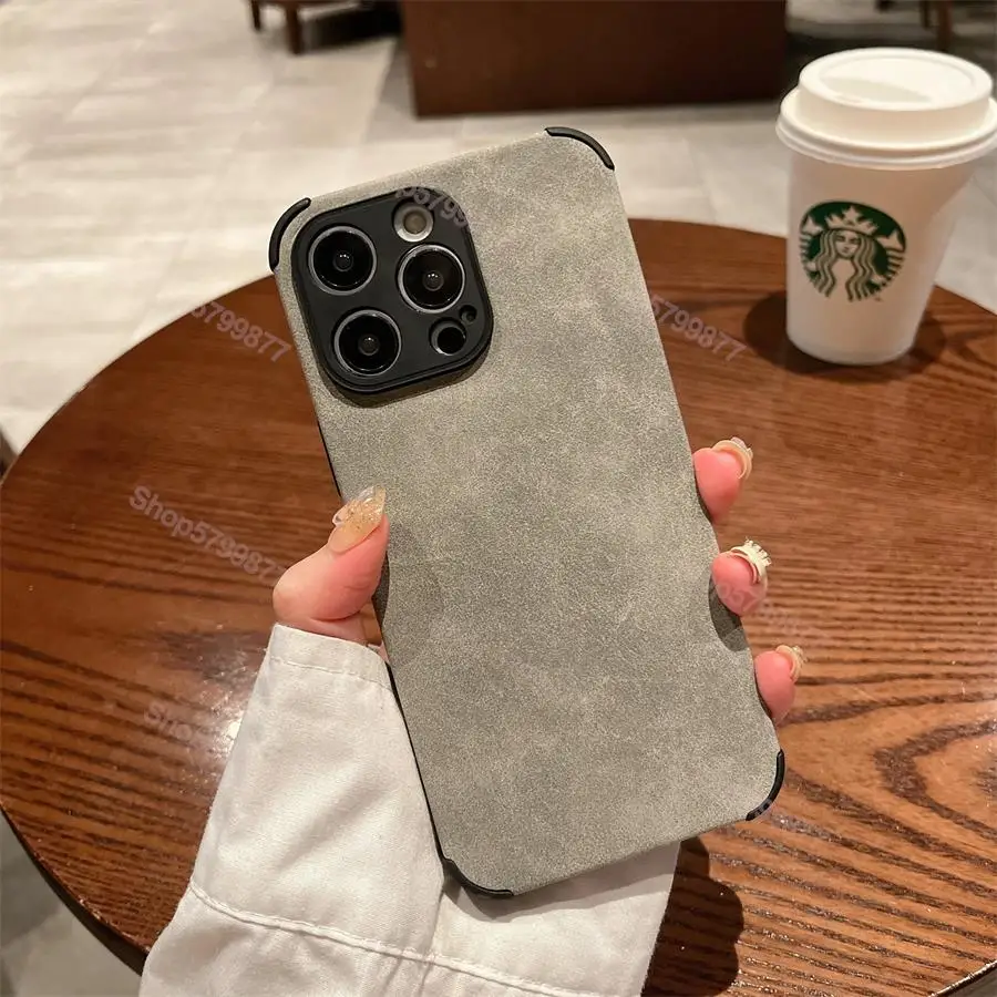 thumbnail image 1 of Luxury Matte Soft Leather Case For iPhone 15 14 Plus 13 12 Mini 11 Pro Max Shockproof Silicone Shell X XR 7 8Plus SE Back Cover, 1 of 5