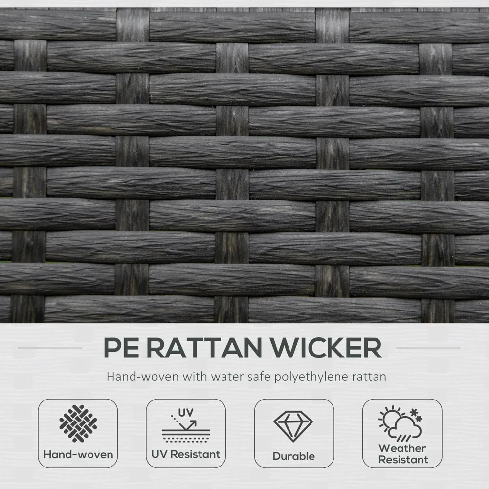2 Piece Outdoor Wicker Rocking Chairs with Padded Cushions, Aluminum Furniture Rattan Porch Rocker Chairs with/Armrest 4