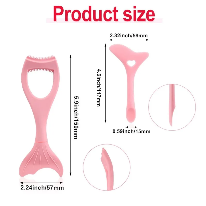 Winged Eyeliner Stencil Mascara Shield Applicator Set Resusable Silicone Eyeliner Guide Tool for Eye Makeup 2Pcs Set