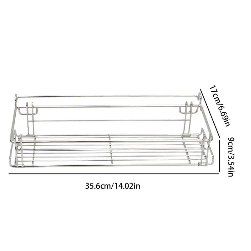 Outdoor stainless steel Table Side Storage Rack Hanging Mesh Table Expansion Bracket Folding Table Extension Basket Folding Rack