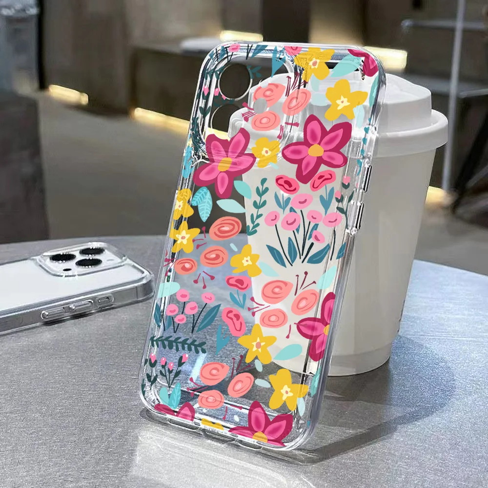 Flower Clear Phone Case side view