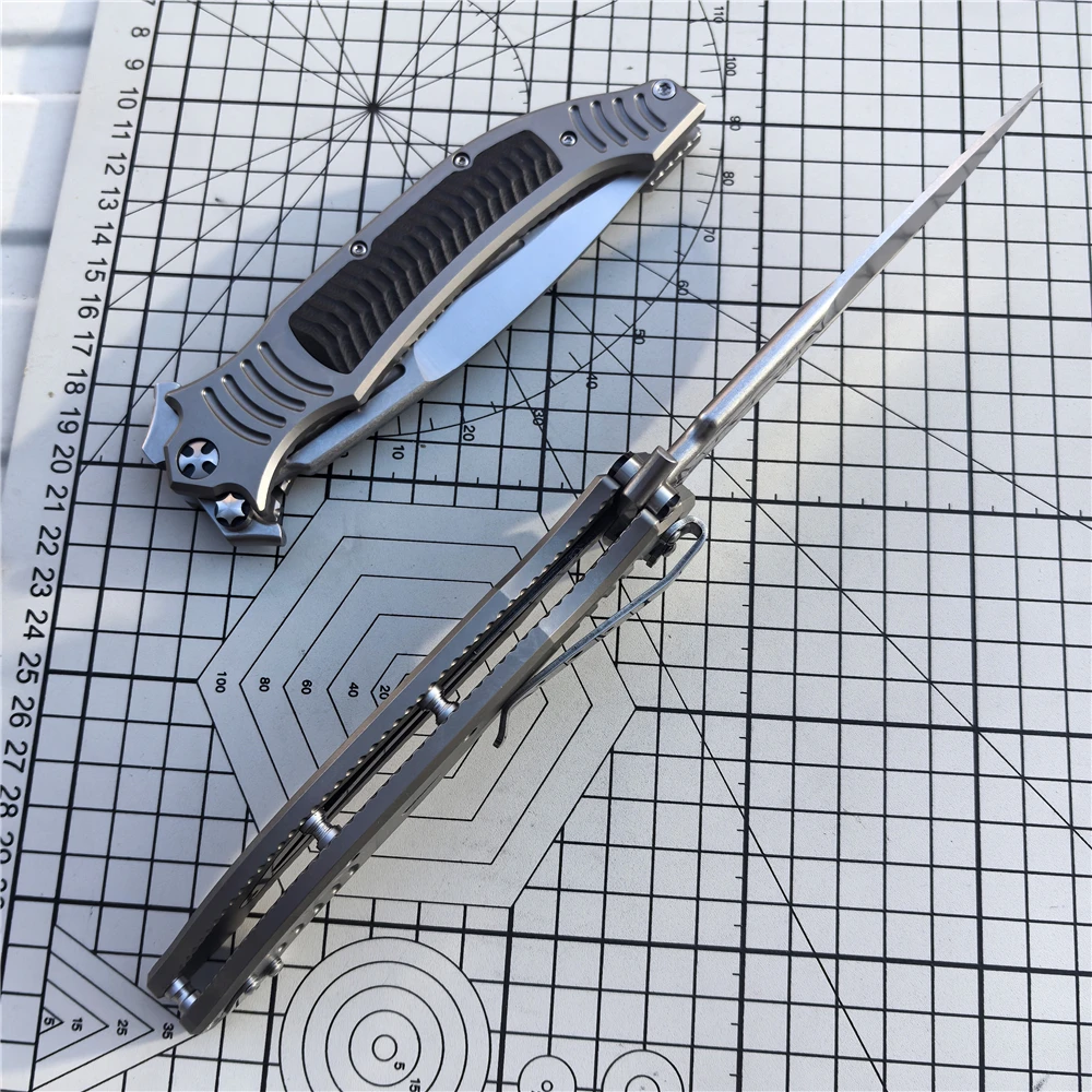 Folding Knife VG10 Blade TC4 Titanium Alloy Handle Gasket Camping Outdoor Survival Tactics Hunting Knife EDC Defense Tool 3