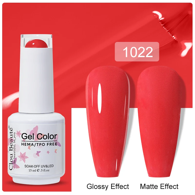 Clou Beaute 15ml Black Red Semi-Permanent Gel Nail Polish