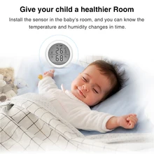 

Smart WiFi Temperature Humidity Meter Sensor, Remote Control Wireless Digital Thermometer Hygrometer