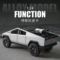 1:24 Tesla Cybertruck Pickup Alloy Car Model Diecasts Metal Toy Off-road Vehicles Truck Model Sound and Light Kids Gifts C107 2