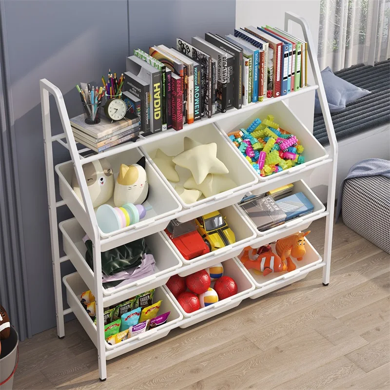 Children's bookshelf home integrated wall mounted multi-layer storage rack floor standing storage box