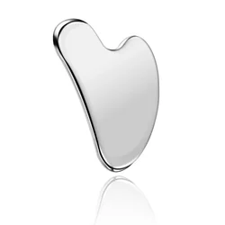 Stainless Steel Facial and Neck Massage Gua Sha Tool for Enhanced Blood Circulation and Lymphatic Drainage (Heart Shape)