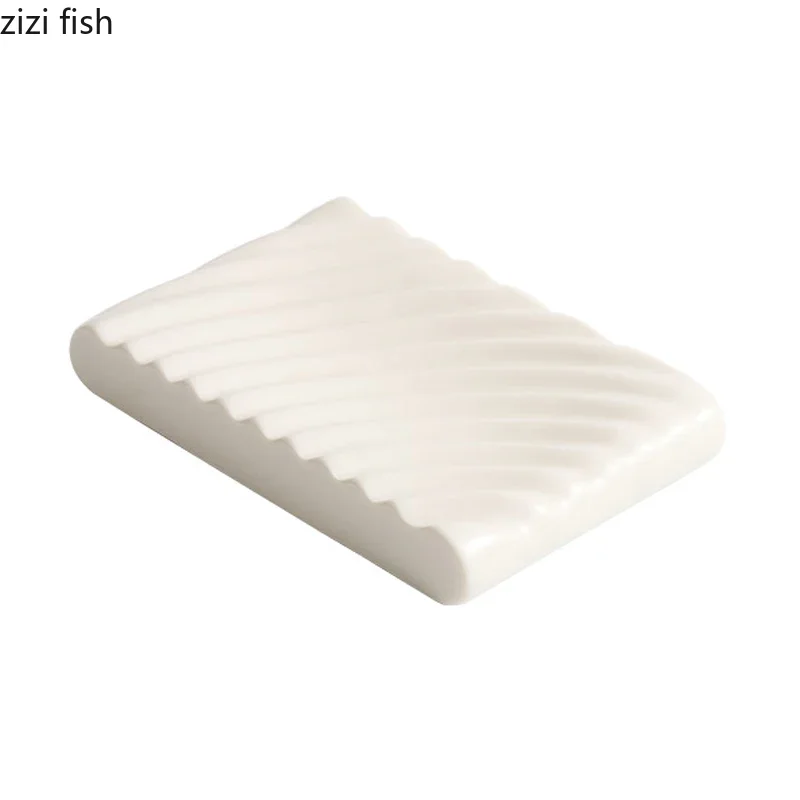 White Double-layer Ceramic Dinner Plate Irregular Texture Dessert Plate Dim Sum Sushi Dish Restaurant Specialty Tableware