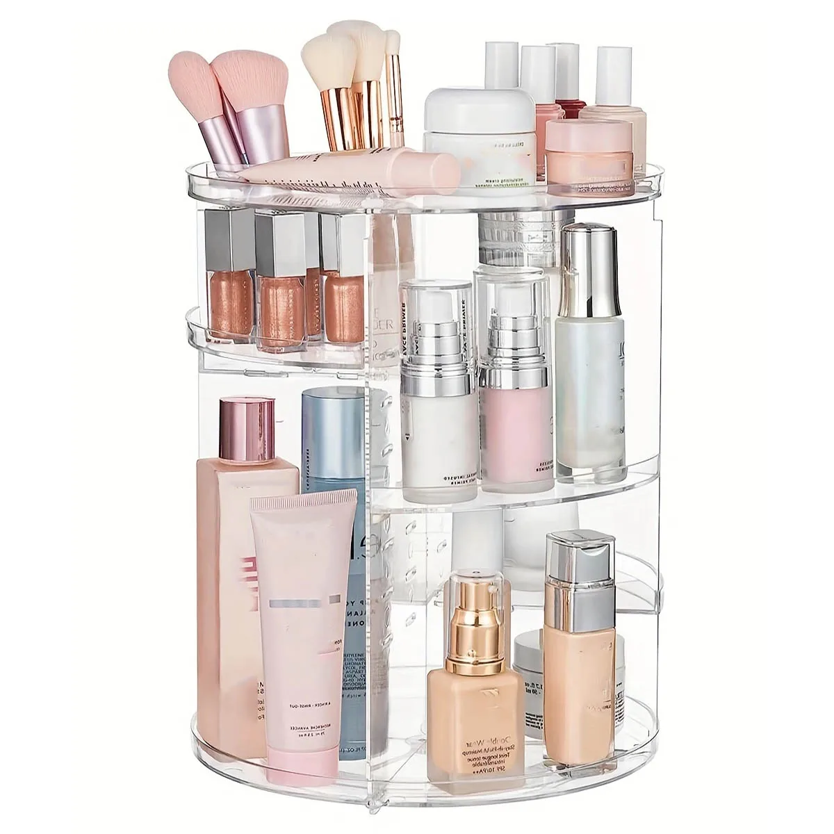 360° Rotating Makeup Organizer, Spinning Bathroom Organizer Countertop, organizer for cosmetics,Cosmetic Holder Shelf,(Clear) 4