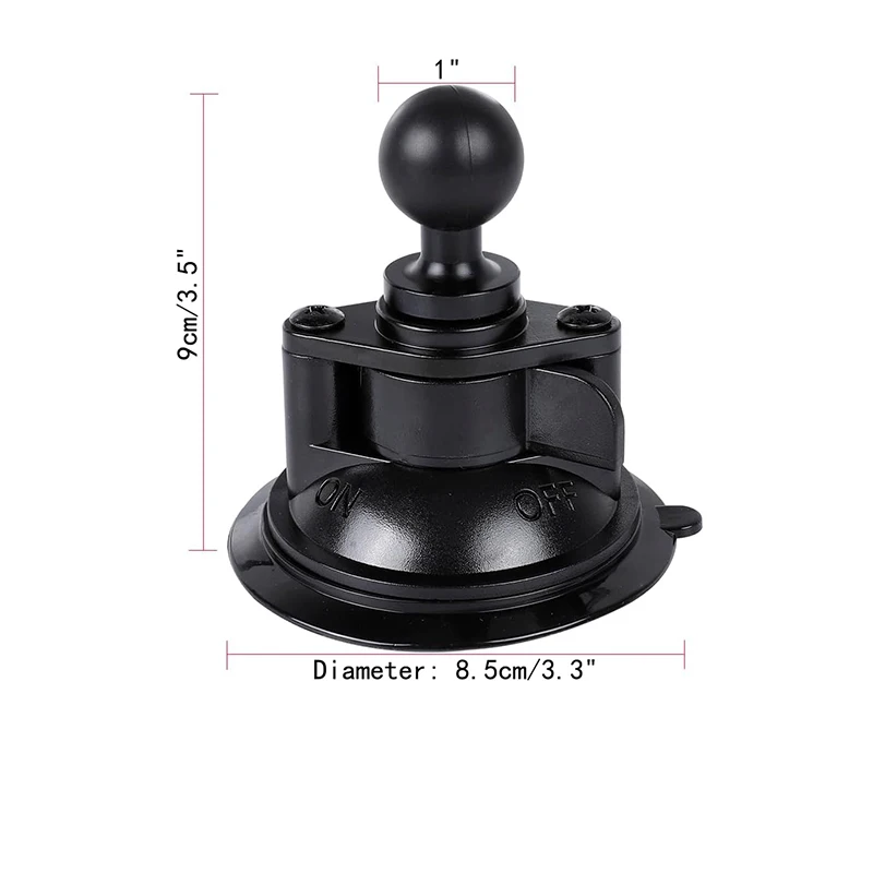 Support ventouse rotule 25mm pour GoPro et caméras action