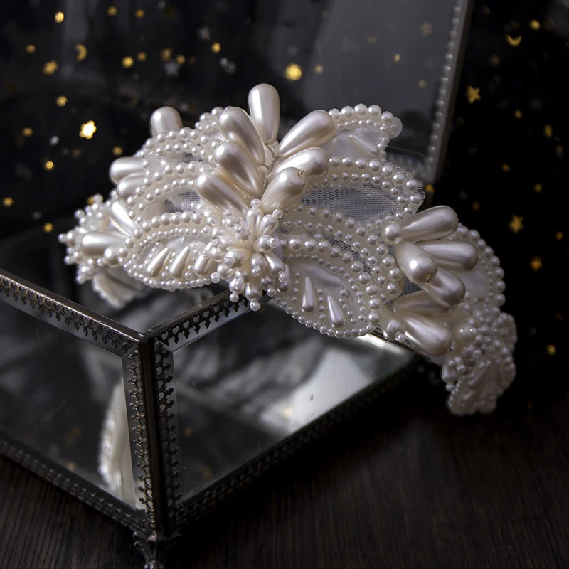 Whitney Wedding Collection Ivory Bridal Wedding Pearls Crown bijoux de tete mariage аксессуары для волос
